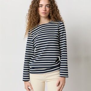 SAINT JAMES Meridien Moderne Breton Shirt Size XS Marine Ecru Nautical Stripe